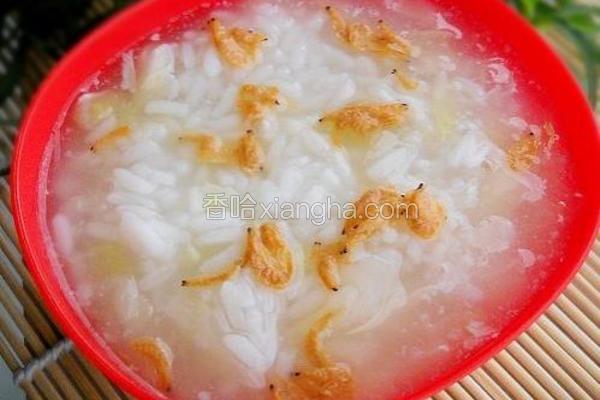 虾米卷心菜粥
