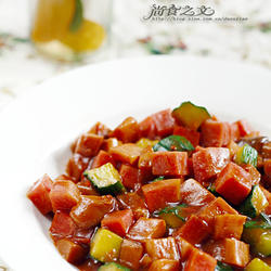 酱爆火腿鲍菇的做法[图]