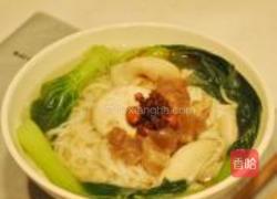 青菜菌菇牛筋汤面的做法图解11