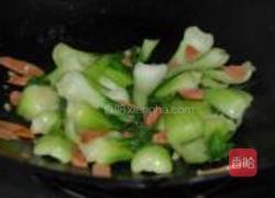 火腿肠炒油菜的做法图解7