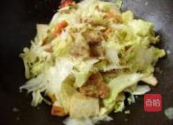 白菜烧豆干的做法图解5
