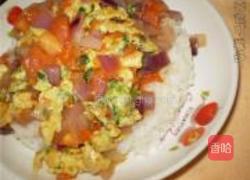 洋葱西红柿鸡蛋浇饭的做法图解7