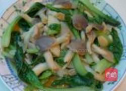 青菜炒蘑菇的做法图解6