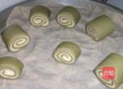 抹茶双色奶香馒头的做法图解12