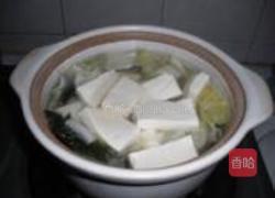虾皮豆腐白菜海带汤的做法图解5