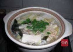 虾皮豆腐白菜海带汤的做法图解7