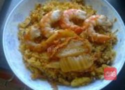 海鲜风辣白菜炒饭的做法图解7