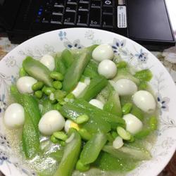 丝瓜毛豆鹌鹑蛋的做法[图]