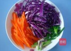 紫甘蓝斋炒米的做法图解2