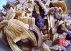 蘑菇腐竹炒瘦肉的做法图解9