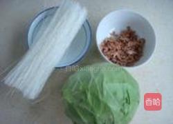 椰菜虾米炒粉丝的做法图解1