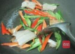 双椒炒素菜的做法图解3