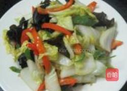 双椒炒素菜的做法图解5