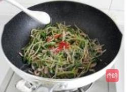 黑豆苗炒肉丝的做法图解4