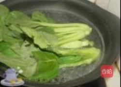 香菇酿肉扒油菜的做法图解6