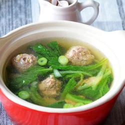 小白菜汆丸子的做法[图]