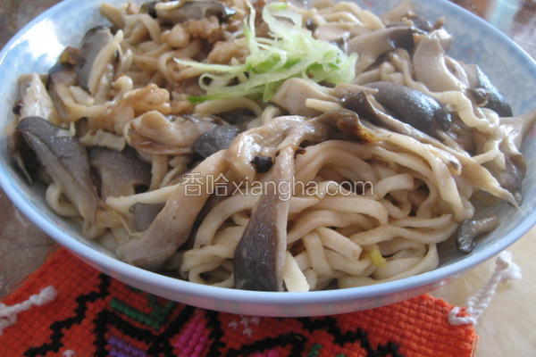 蘑菇肉焖面