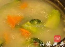 西兰花猪肝粥的做法图解4