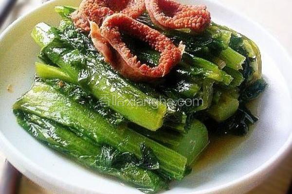 油麦菜炒鸡生肠