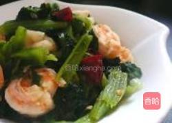 虾炒小白菜的做法图解6
