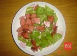 尖椒炒火腿的做法图解4