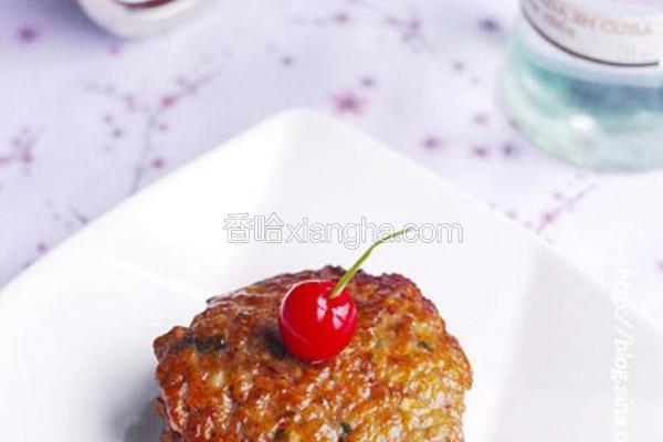 煎荸荠牛肉饼