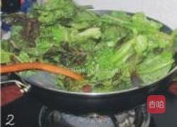 豆豉炒莴笋叶的做法图解2