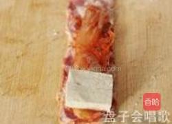 泡菜豆腐培根卷的做法图解3