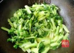 海米炒油菜的做法图解4