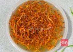 肉丝虫草花炒韭苔的做法图解1