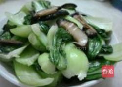香菇炒小白菜的做法图解5