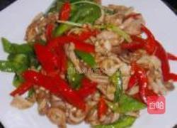 双椒炒爽肚的做法图解3