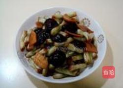 香菇焖白扁豆的做法图解6