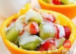 橙盅酸奶水果沙拉的做法图解5