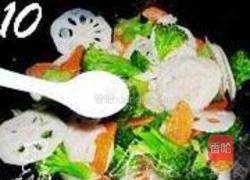 西兰花炒藕片的做法图解10