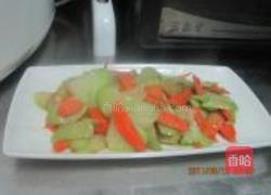 胡萝卜炒合掌瓜的做法图解4