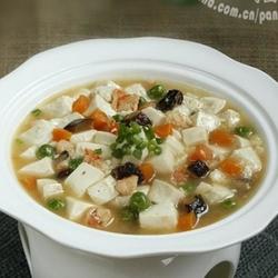 虾仁五彩豆腐羹的做法[图]