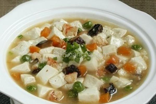 虾仁五彩豆腐羹