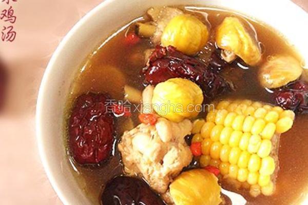 红枣玉栗枸杞煲鸡汤