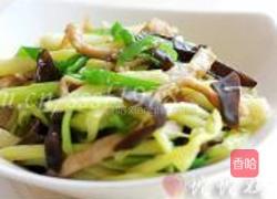 蒿菜黑木耳炒肉的做法图解6