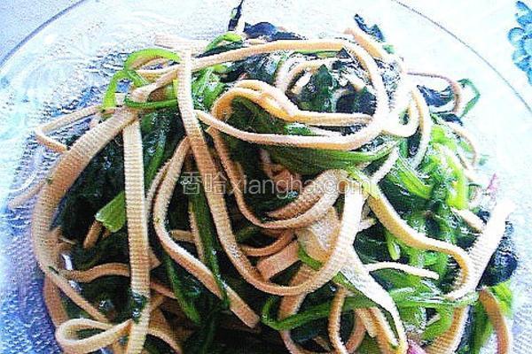 干豆腐炝菠菜
