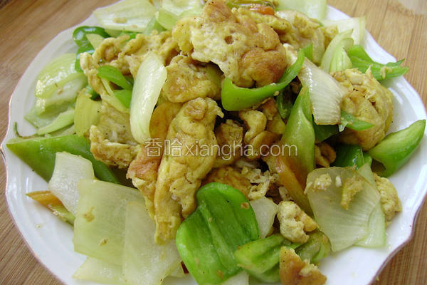 圆葱青椒炒鸡蛋