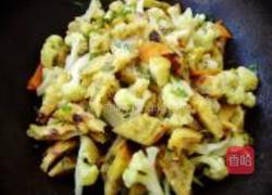 菜花炒饼的做法图解7