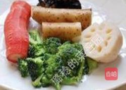 鲍鱼汁浸时蔬的做法图解1