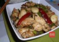 蒜炒泡椒田鸡的做法图解8