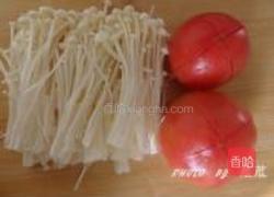 番茄金针菇烩肉丝的做法图解3