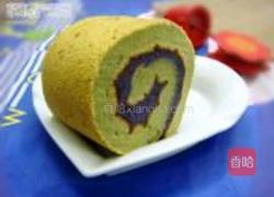 紫薯绿茶蛋糕卷的做法图解17
