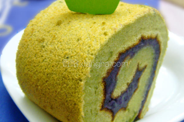紫薯绿茶蛋糕卷