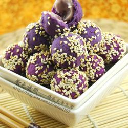 紫薯蓝莓奶酪球的做法[图]