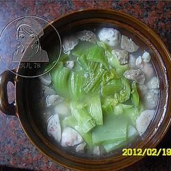 丸子芥菜沙锅煲的做法[图]
